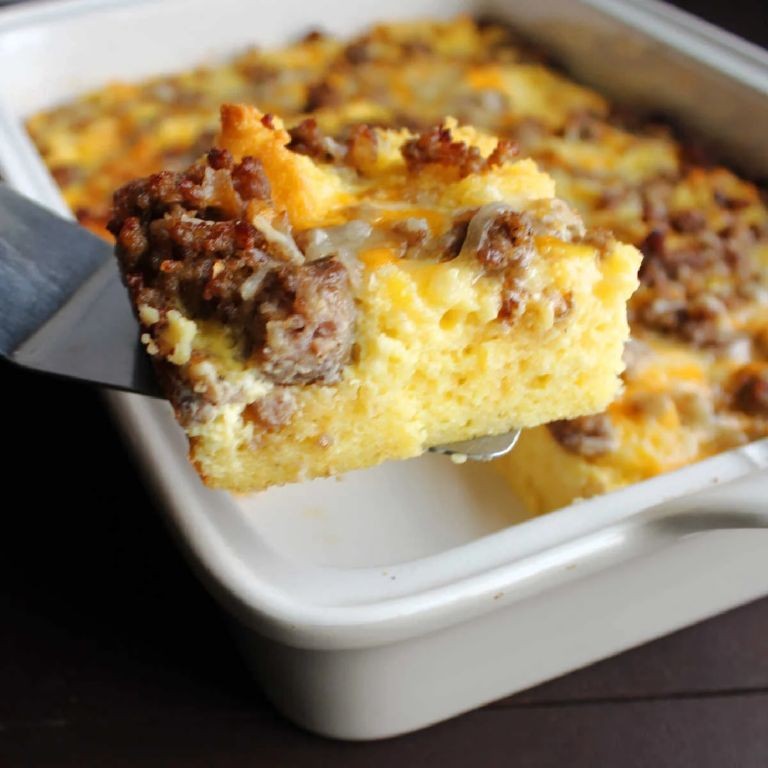 Link Sausage and Cornbread Casserole
