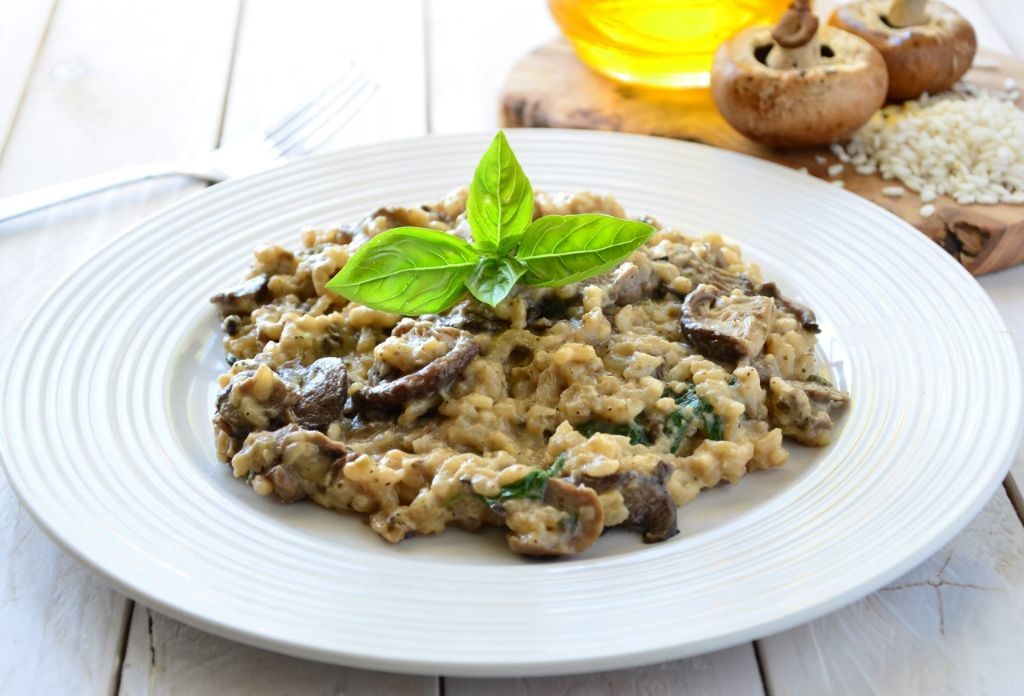 Link Sausage and Mushroom Risotto