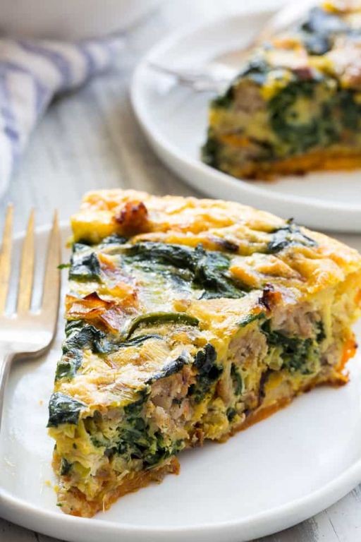 Link Sausage and Spinach Quiche