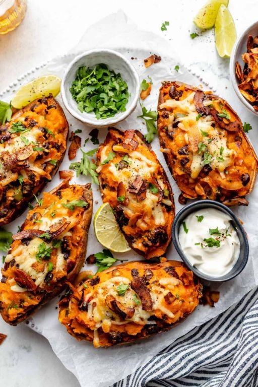 Low Calorie Loaded Potato Skins