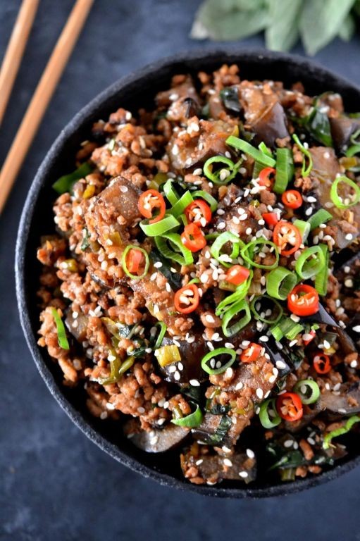 Low Carb Pork and Eggplant Stir Fry