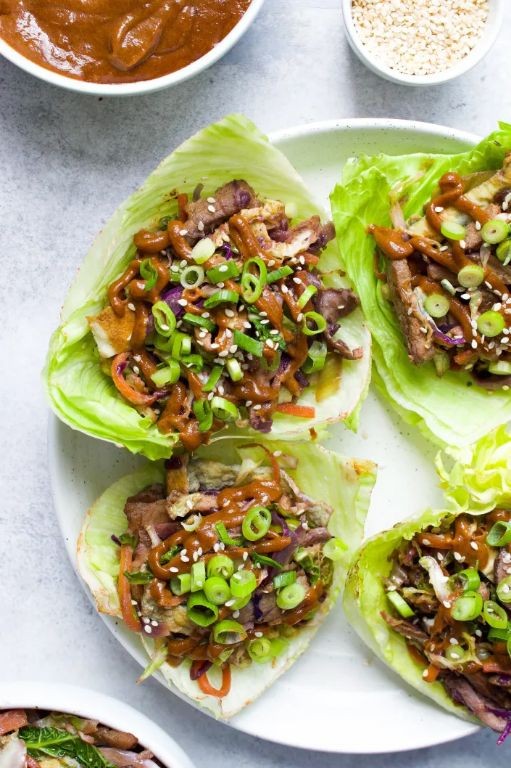 Low-Carb Moo Shu Pork Lettuce Wraps