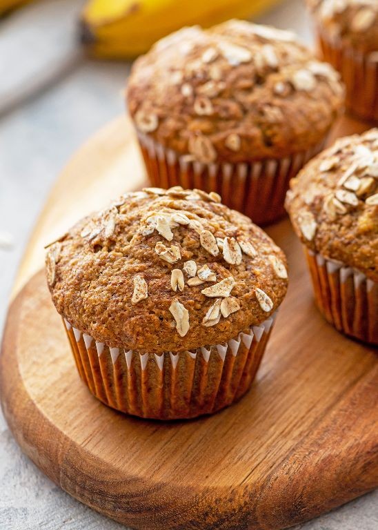 Low-Fat Banana Oat Muffins