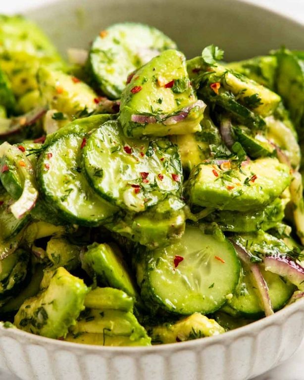 Lowfat Cucumber and Avocado Salad