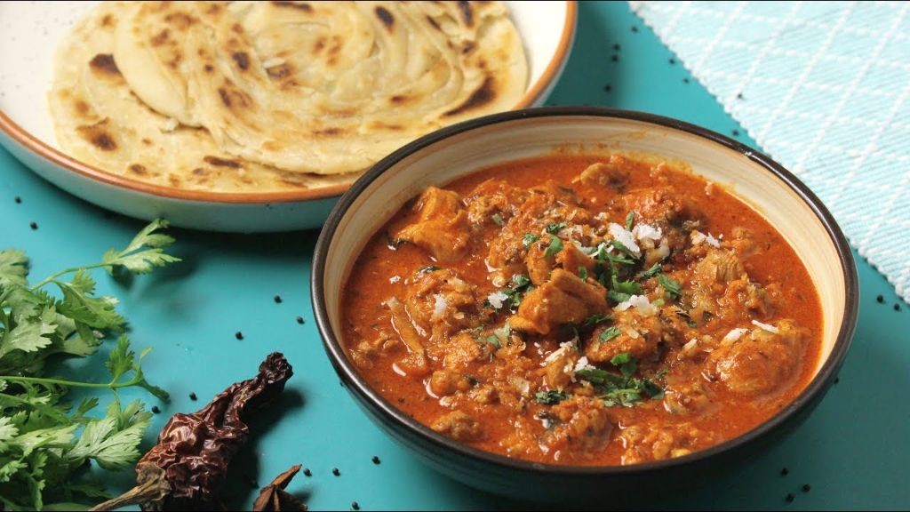 Malabar Parotta with Chicken Curry