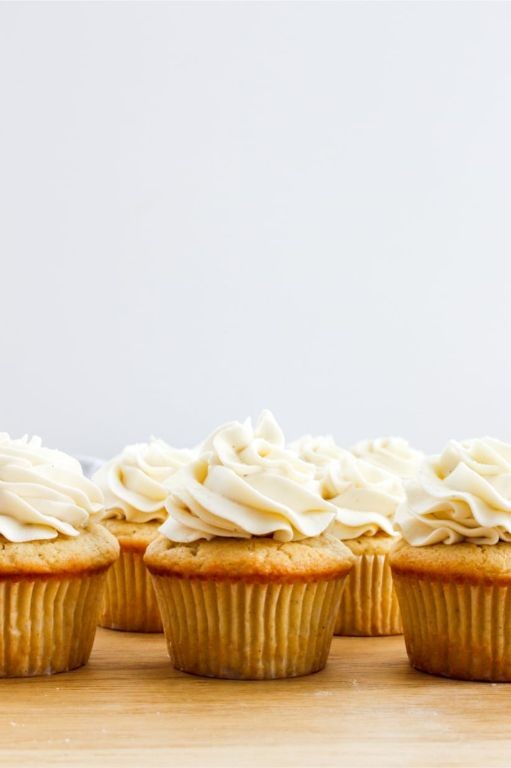 Malted Milk Cupcakes with Vanilla Frosting