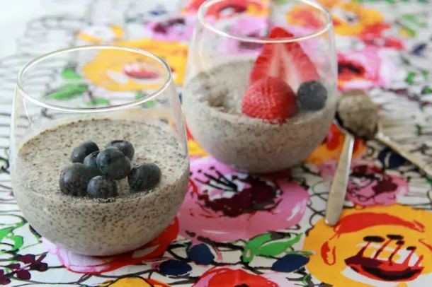 Malted Milk Pudding with Berries