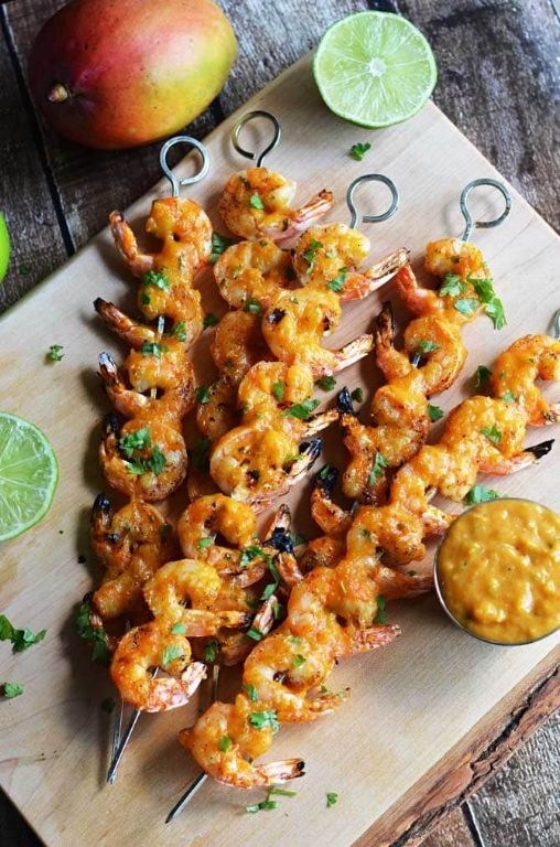 Mango Chili Shrimp Kabobs