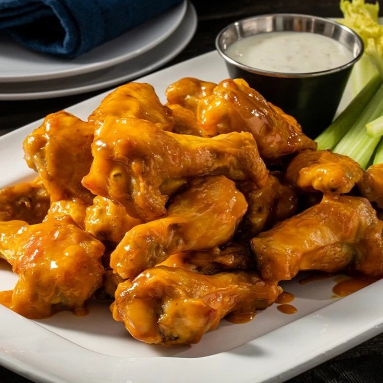 Maple Bourbon Franks Hot Sauce Wings