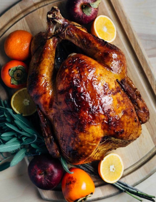 Maple Bourbon Glazed Fried Turkey