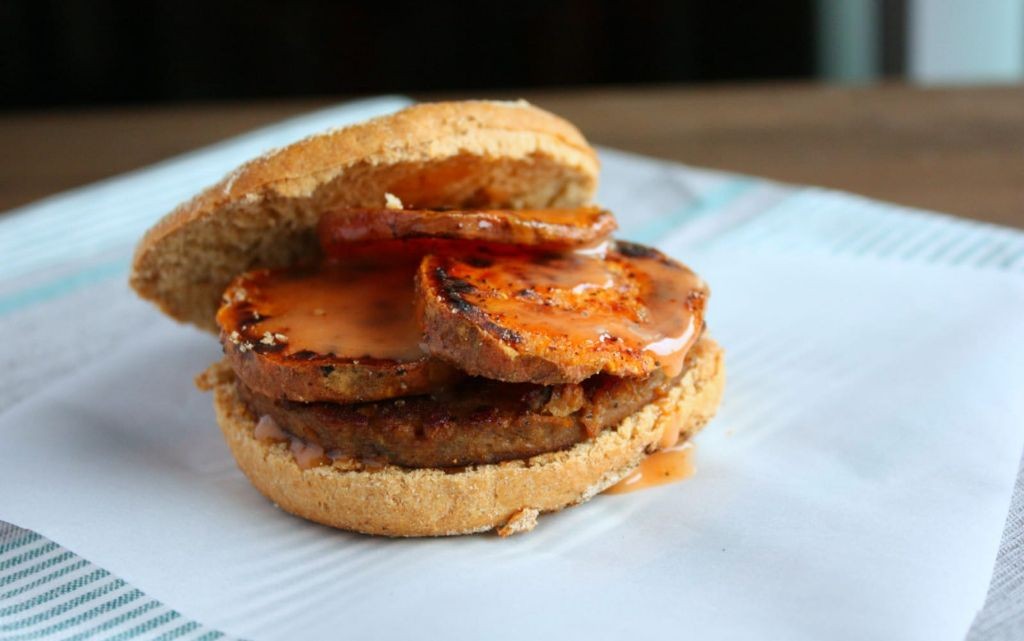 Maple Glazed Sausage Sandwich with Sweet Potatoes