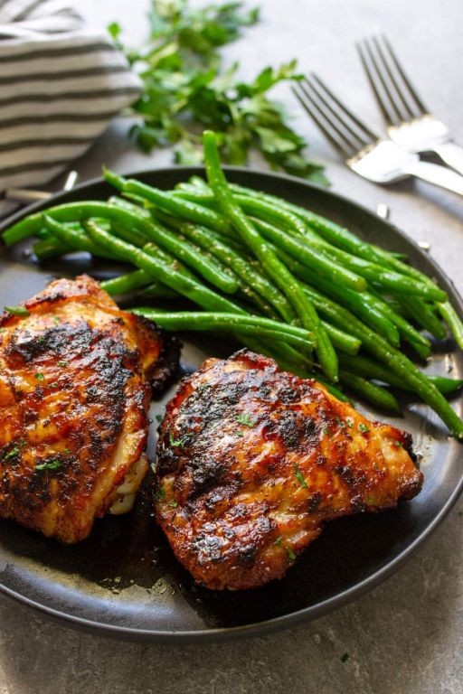 Maple Glazed Split Chicken Thighs