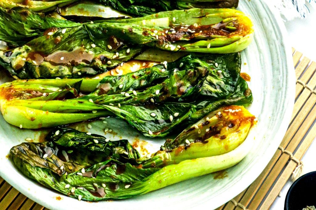 Maple Mustard Steamed Bok Choy