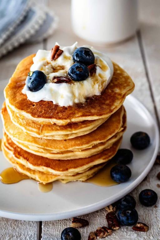 Maple Walnut Sweet Cream Pancakes