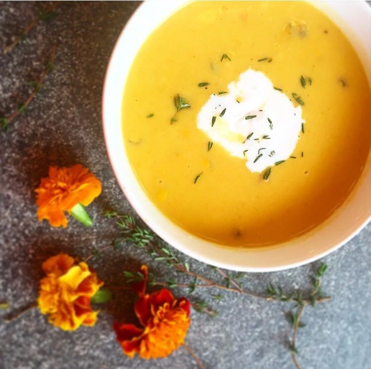 Marigold and Corn Soup
