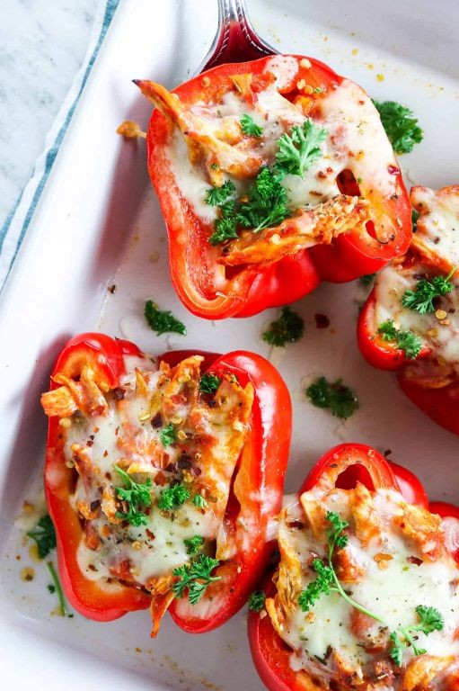 Marinara Chicken Stuffed Bell Peppers