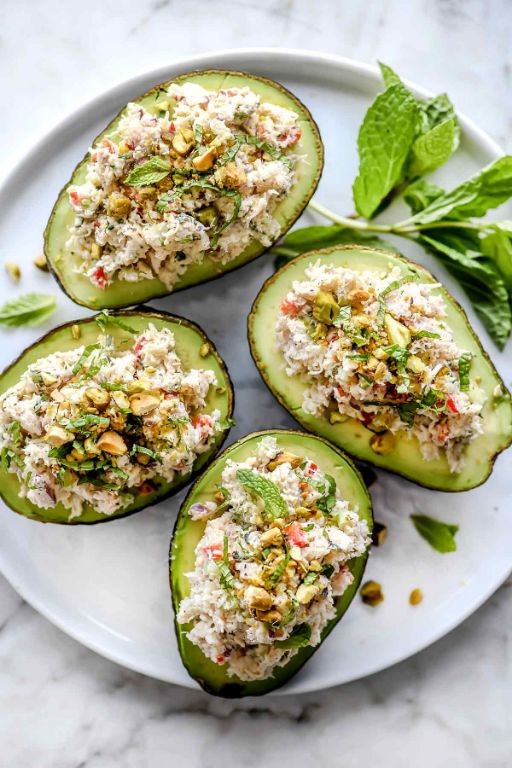 Mascarpone and Crab Stuffed Avocados