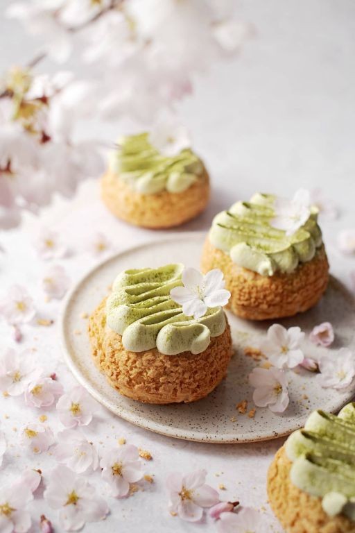Matcha Green Tea Profiteroles