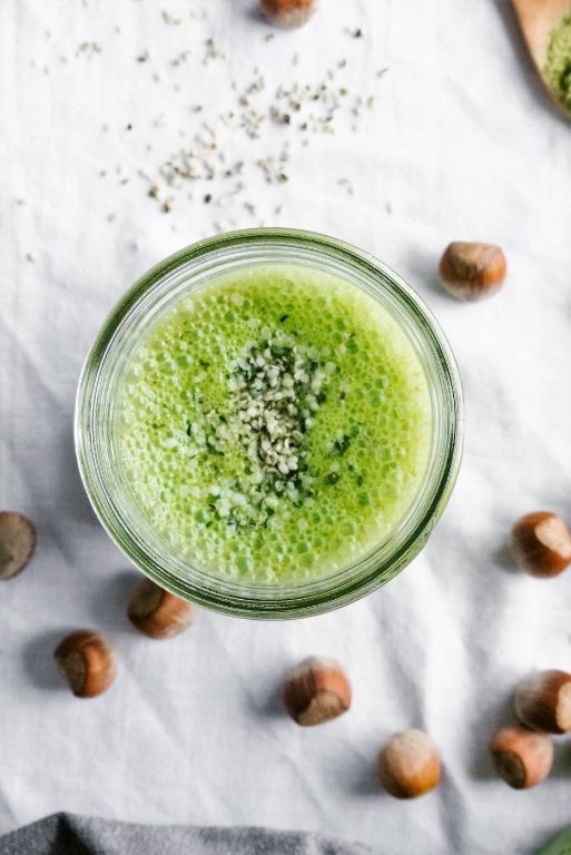 Matcha Latte with Hazelnut Milk