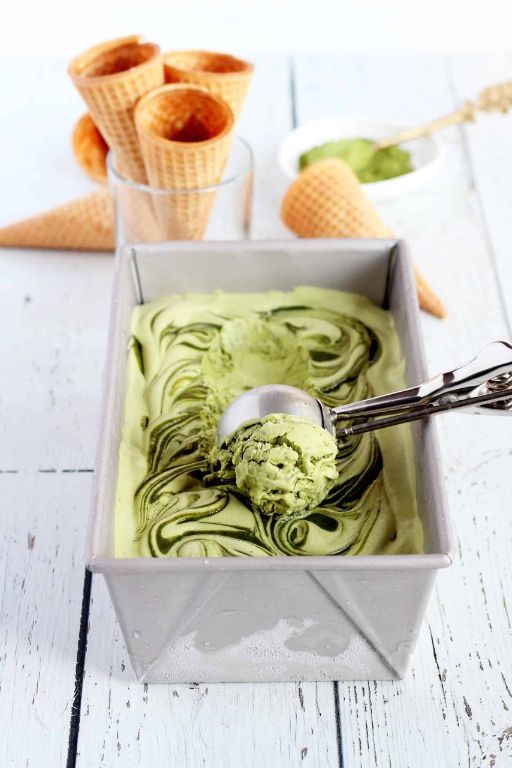 Matcha condensed milk ice cream