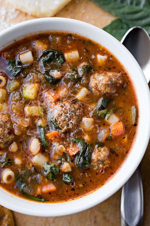 Meatball Minestrone Soup