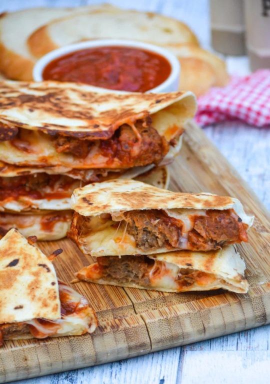 Meatball and Cheese Quesadillas