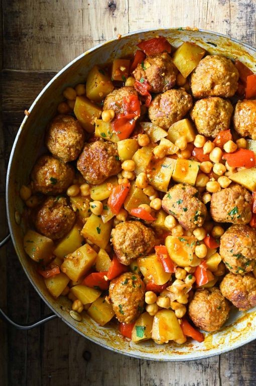 Meatball and Potato Skillet