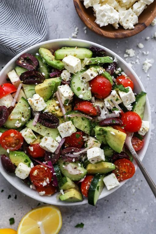 Mediterranean Avocado and Feta Salad