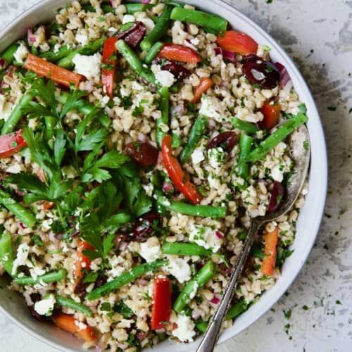Mediterranean Barley Salad with Feta and Olives