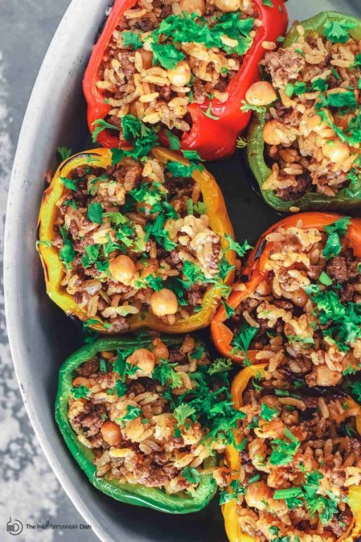Mediterranean Beef Stuffed Bell Peppers