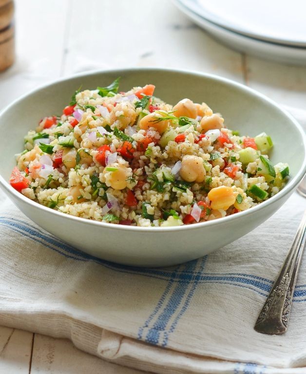 Mediterranean Bulgur Salad with Feta and Cucumber
