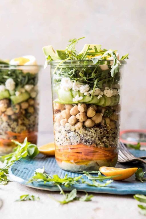Mediterranean Chickpea Mason Jar Salad