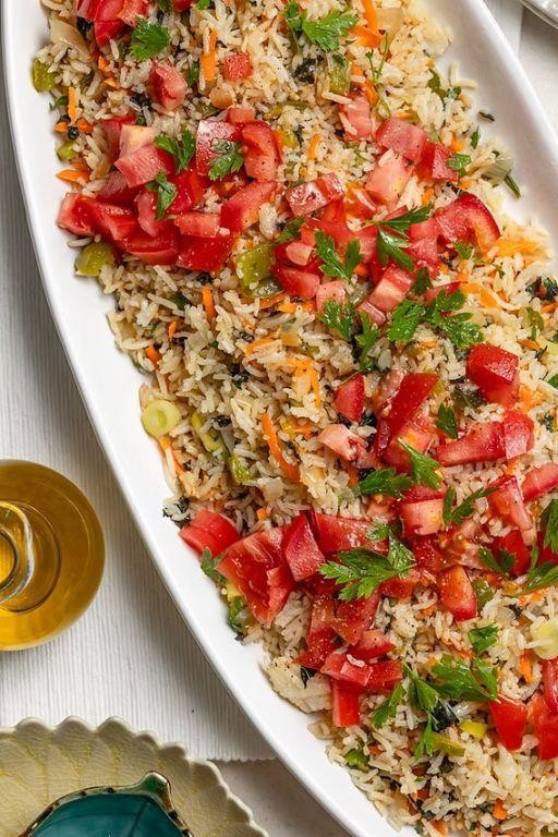 Mediterranean Fried Rice with Feta and Olives