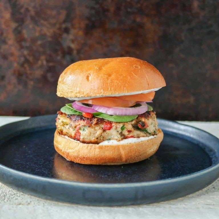 Mediterranean Ground Chicken Burgers with Feta and Olives