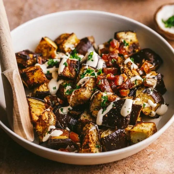 Mediterranean Sauteed Eggplant with Feta and Olives