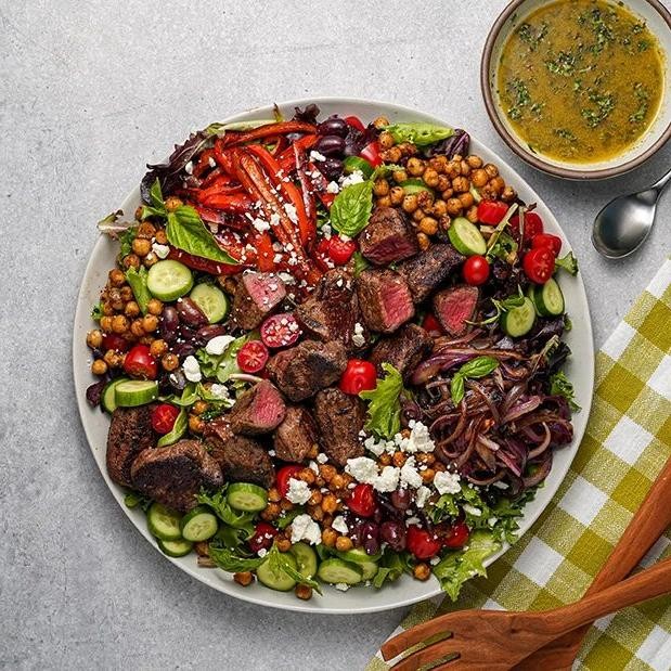 Mediterranean Steak Cube Salad