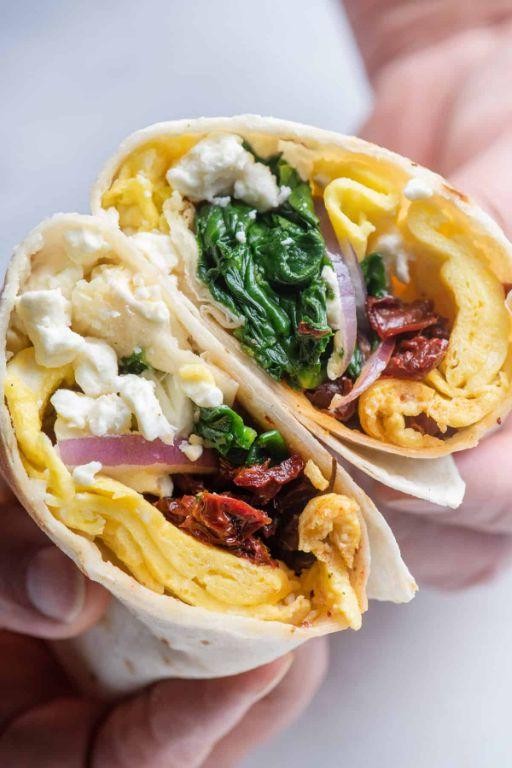 Mediterranean Veggie Breakfast Wrap