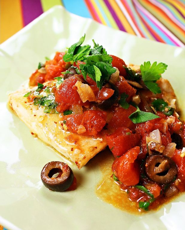 Mediterranean Whole Red Snapper with Olives and Tomatoes