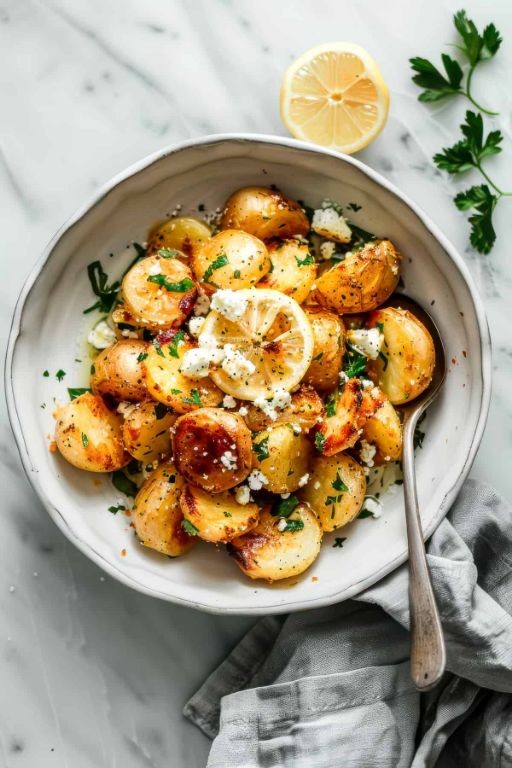 Mediterranean-Style Baby Potatoes with Feta