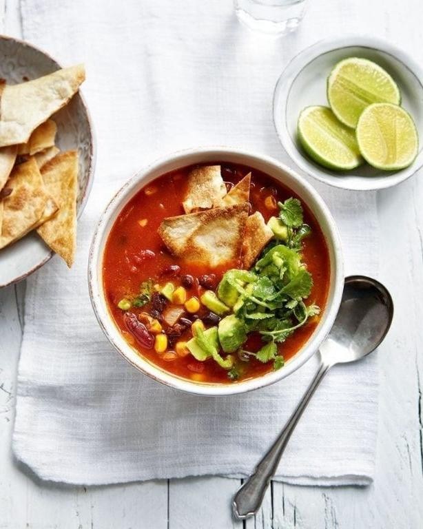 Mexican Tortilla Soup with Avocado