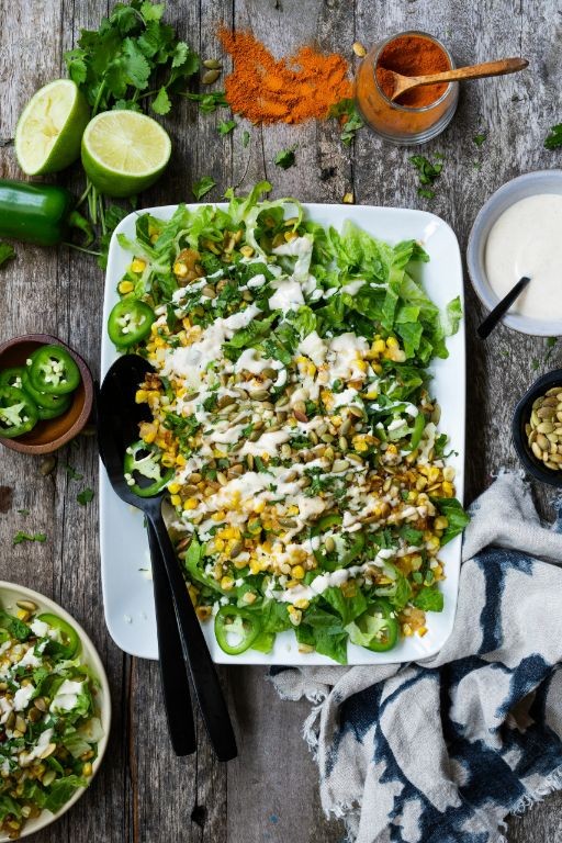 Mexican-Style Lettuce Salad with Lime Crema