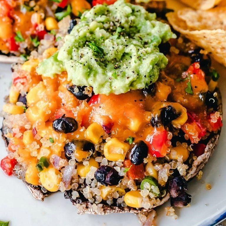 Mexican-Style Stuffed Mushrooms with Corn and Black Beans