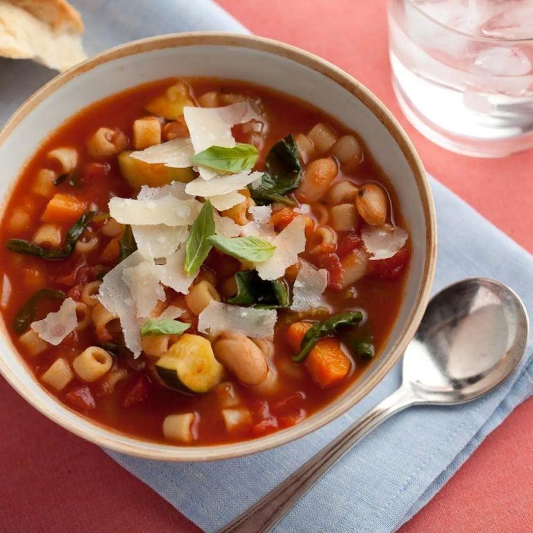 Minestrone Soup with Pasta and Beans