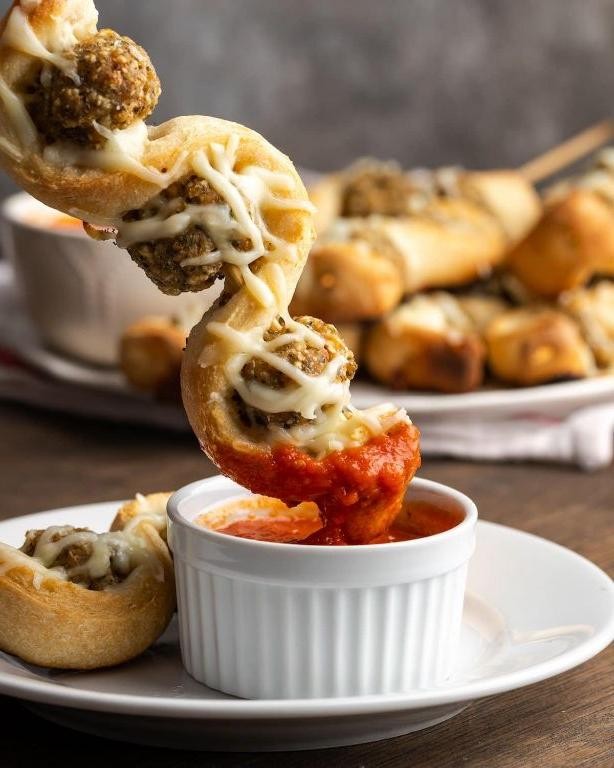 Mini Meatball Sub Skewers