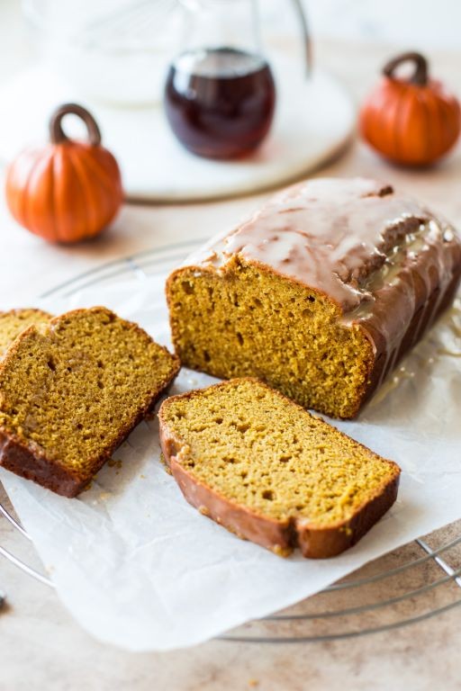 Mini Pumpkin Bread Loaves with Maple Glaze