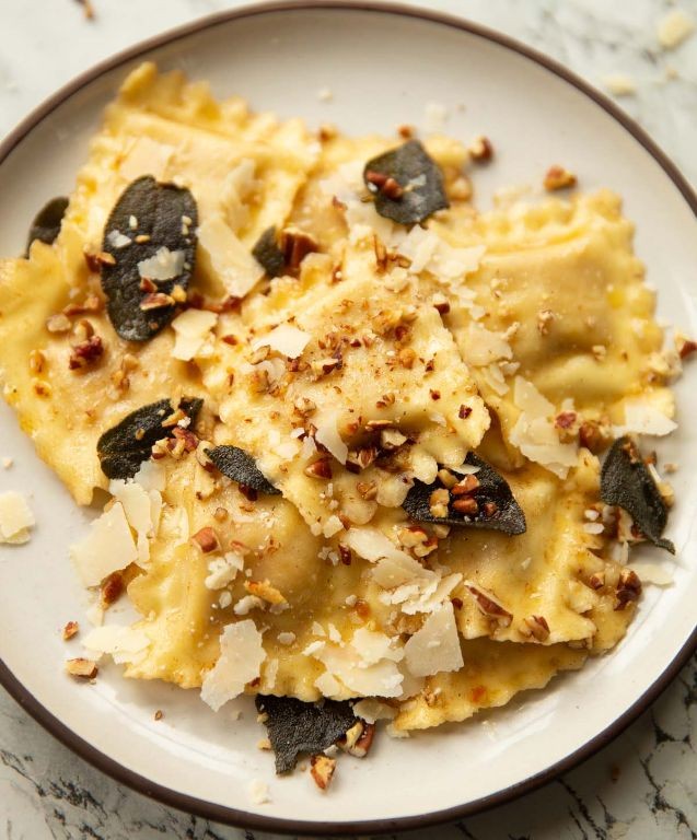 Mini Pumpkin Ravioli with Brown Butter Sauce