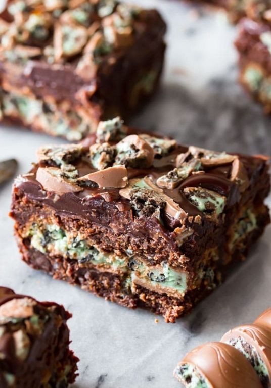 Mint Chocolate Sugar Spun Brownies