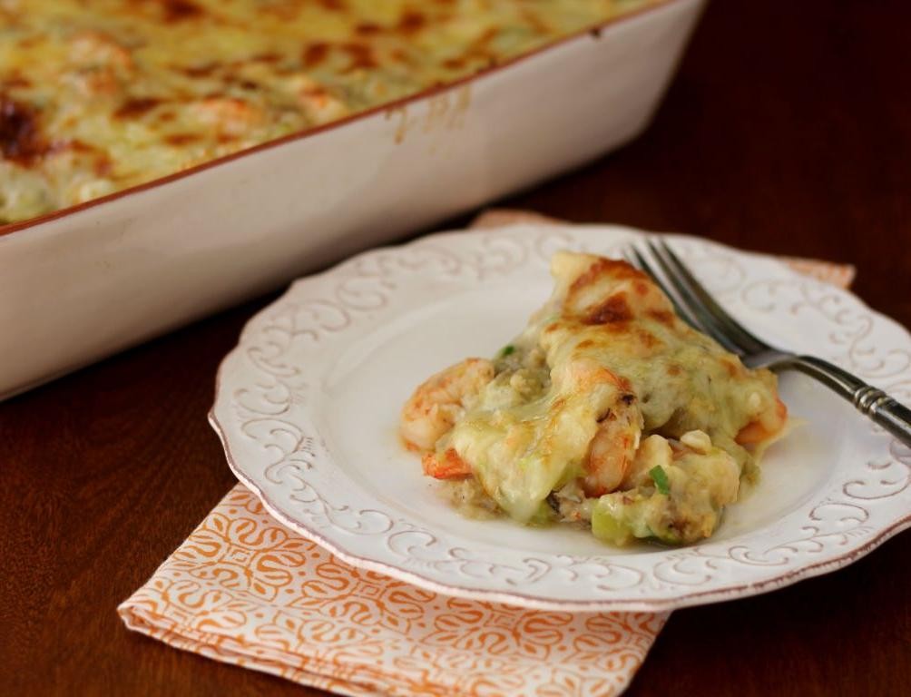 Mirliton and Crabmeat Au Gratin
