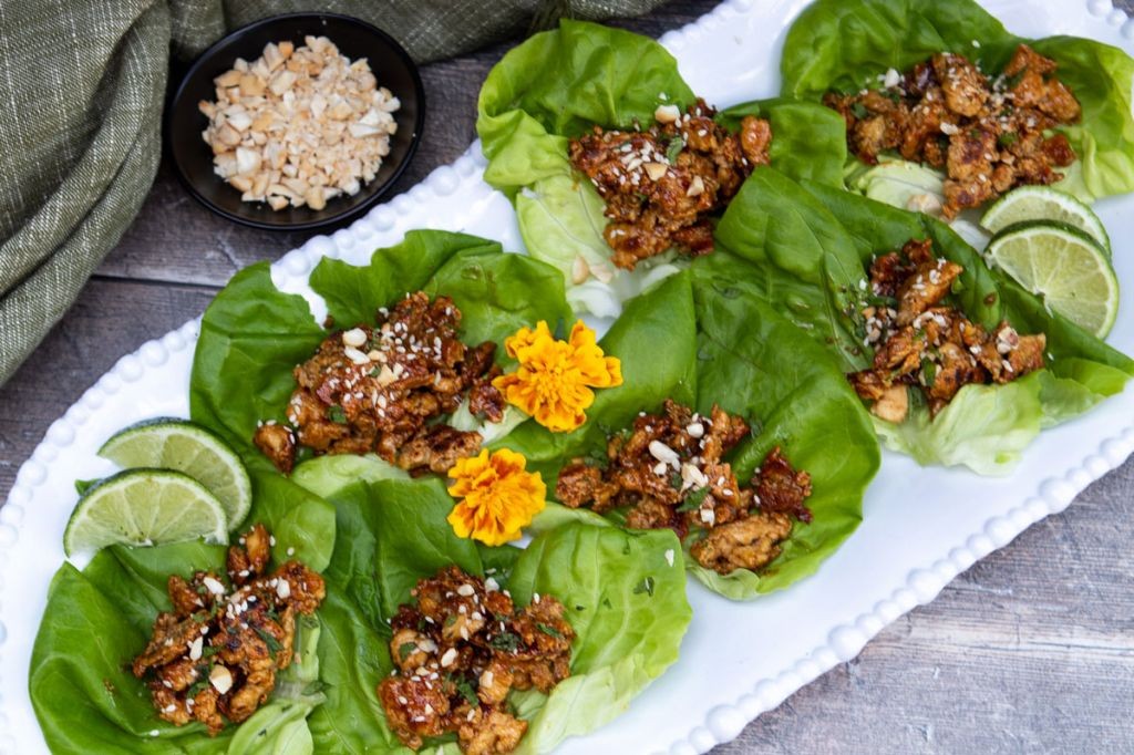 Miso Glazed Tofu Lettuce Wraps
