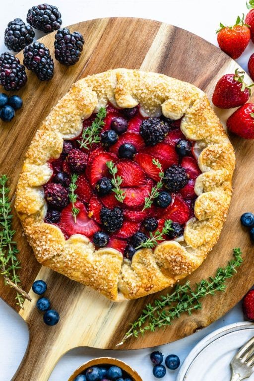 Mixed Berry Galette with Honey Glaze